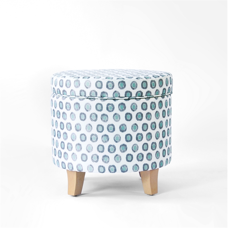 Benjara Loni Round Storage Ottoman- 19