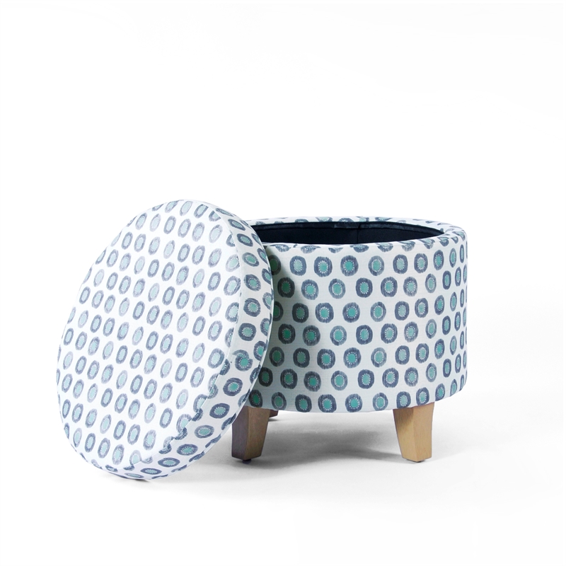 Benjara Loni Round Storage Ottoman- 19