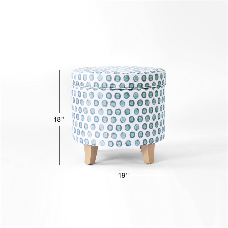Benjara Loni Round Storage Ottoman- 19