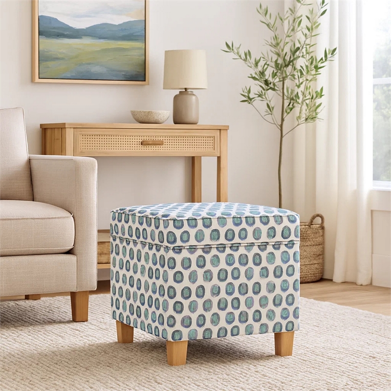 Benjara Pyp Square Storage Ottoman- 18