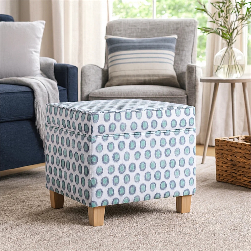 Benjara Pyp Square Storage Ottoman- 18