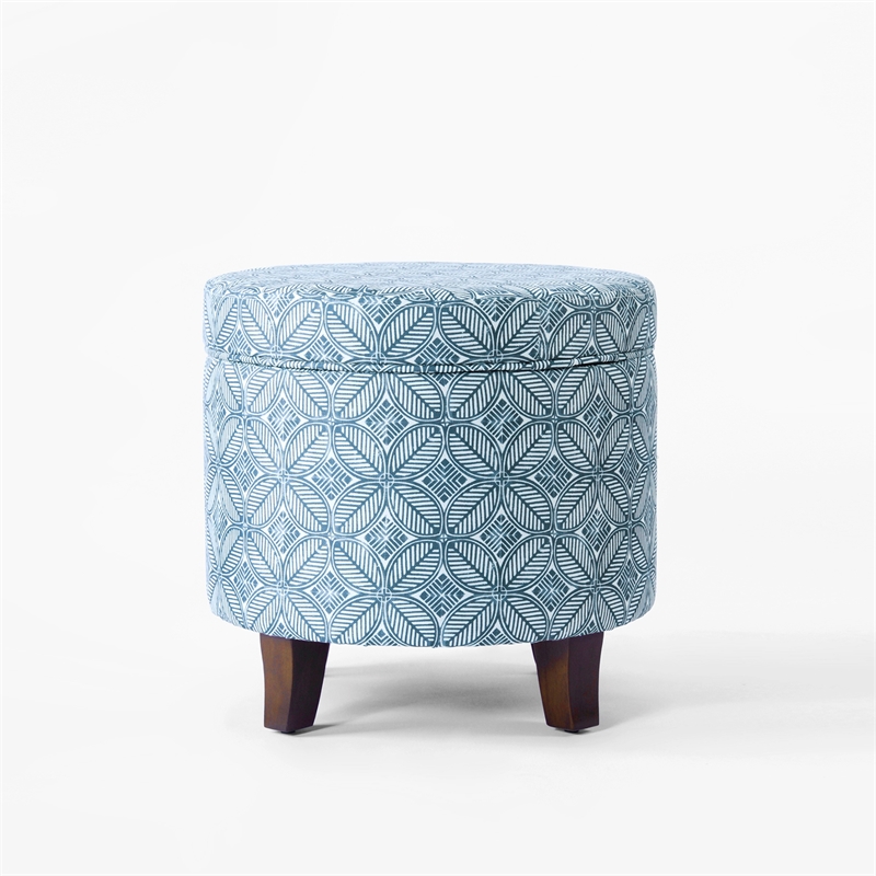 Benjara Loni Round Storage Ottoman- 19