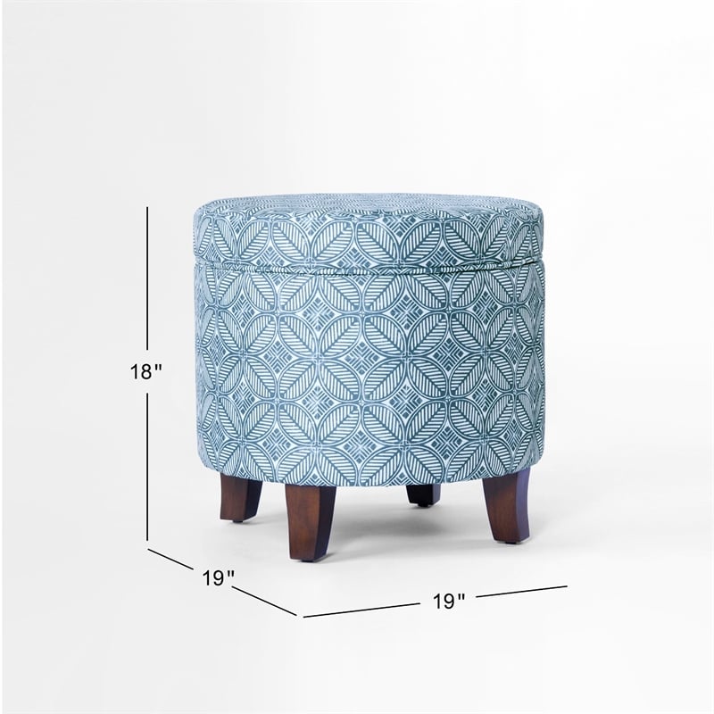 Benjara Loni Round Storage Ottoman- 19