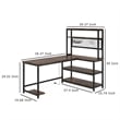 Benjara Reversible L Shaped Desk w Charging and Display Shelf- 55