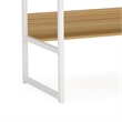 Benjara Modern Computer Desk with Hutch Bookshelf- White Brown Workstation