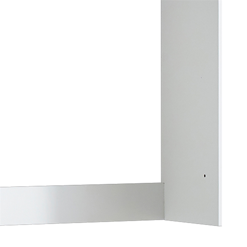 Benjara Vedz Wall Mount Walk in Closet- 1 Shelf w Hanging Rod- White Melamine