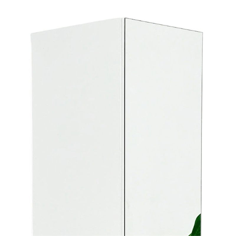 Benjara Ely Slim Closet Cabinet w Mirror- 1 Drawer- 71 Inch- White Melamine