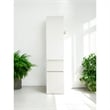 Benjara Ely Slim Closet Cabinet w Mirror- 1 Drawer- 71 Inch- White Melamine
