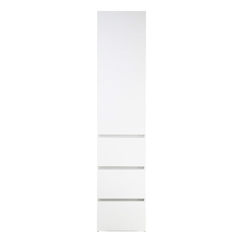 Benjara Ely Slim Closet Cabinet- 3 Drawers- 71 Inch- White Melamine and Wood