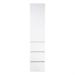 Benjara Ely Slim Closet Cabinet- 3 Drawers- 71 Inch- White Melamine and Wood
