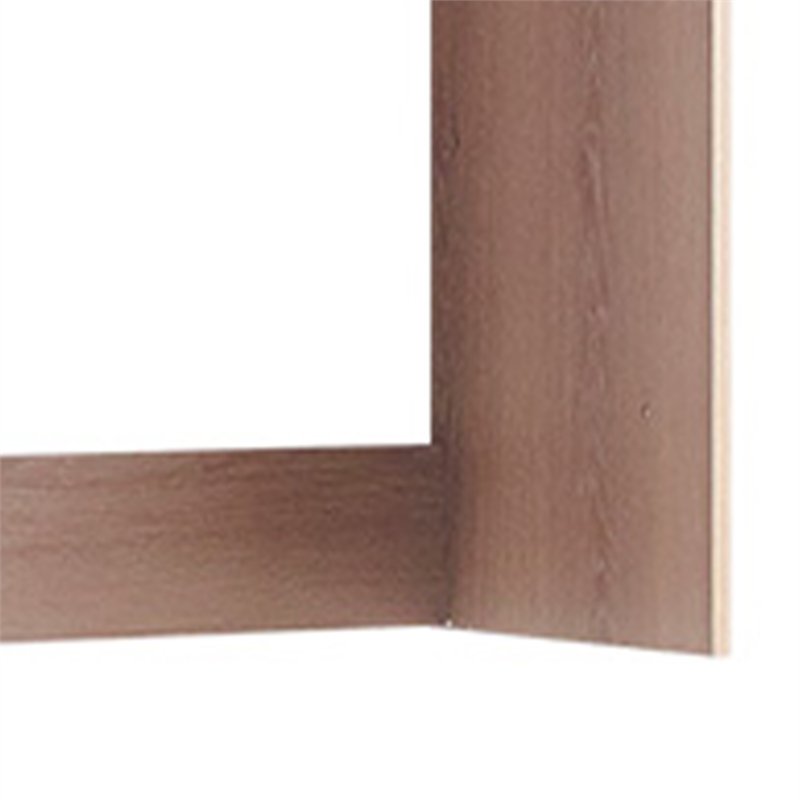 Benjara Vedz Wall Mount Walk in Closet- 1 Shelf w Hanging Rod- Oak Brown Wood