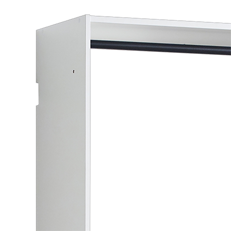 Benjara Vedz Wall Mounted Walk in Closet- 2 Hanging Rods- White Melamine