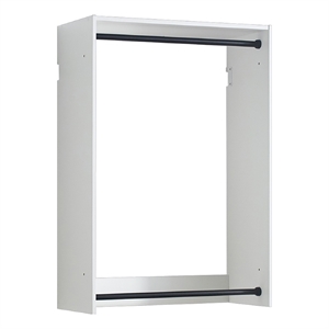 Benjara Vedz Wall Mounted Walk in Closet- 2 Hanging Rods- White Melamine