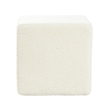 Benjara Lev Accent Ottoman- Square Cube SIlhouette with White Boucle 16 Inch