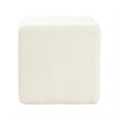Benjara Lev Accent Ottoman- Square Cube SIlhouette with White Boucle 16 Inch