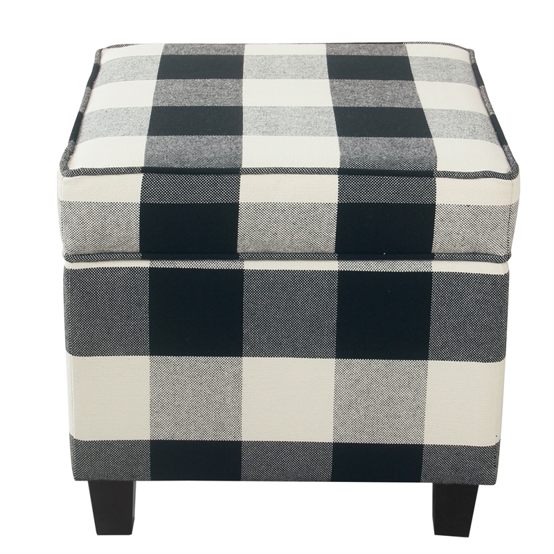 Benjara Pyp Square Storage Ottoman- 18
