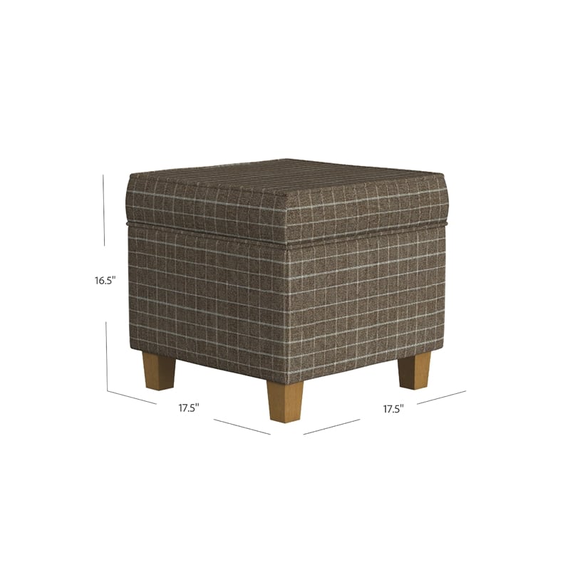 Benjara Pyp Square Storage Ottoman- 18