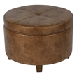 Benjara Soni Round Storage Ottoman- 24
