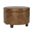 Benjara Soni Round Storage Ottoman- 24