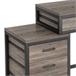 Benjara Computer Study Desk- 5 Gray Reversible Drawers- 39