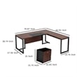 Benjara L Shaped Executive Desk w Mobile File Cabinet- 71