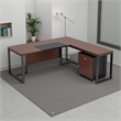 Benjara L Shaped Executive Desk w Mobile File Cabinet- 71