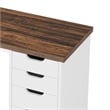 Benjara Computer Desk w 5 Drawers and White Metal Legs- 47