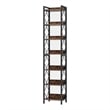 Benjara Corner Bookcase- 7 Tier Rustic Brown Wood Shelves- 79