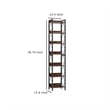 Benjara Corner Bookcase- 7 Tier Rustic Brown Wood Shelves- 79