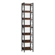 Benjara Corner Bookcase- 7 Tier Rustic Brown Wood Shelves- 79