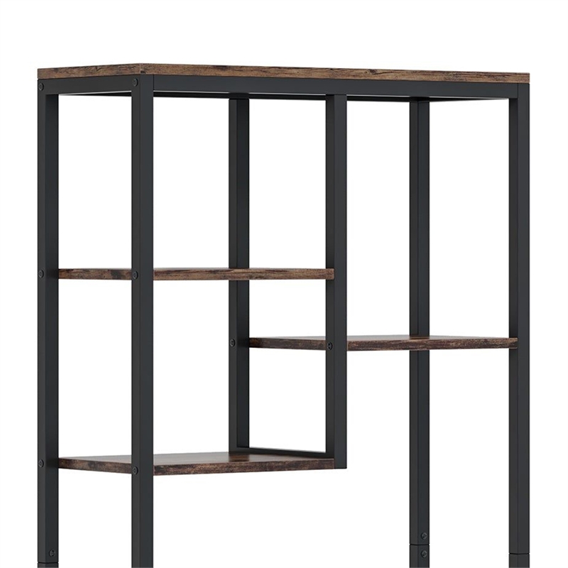 Benjara Industrial Art Bookshelf w 8 Open Shelves- 31
