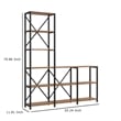 Benjara Ladder Corner Bookcase- 9 Shelf- Industrial Black Metal- Brown Wood