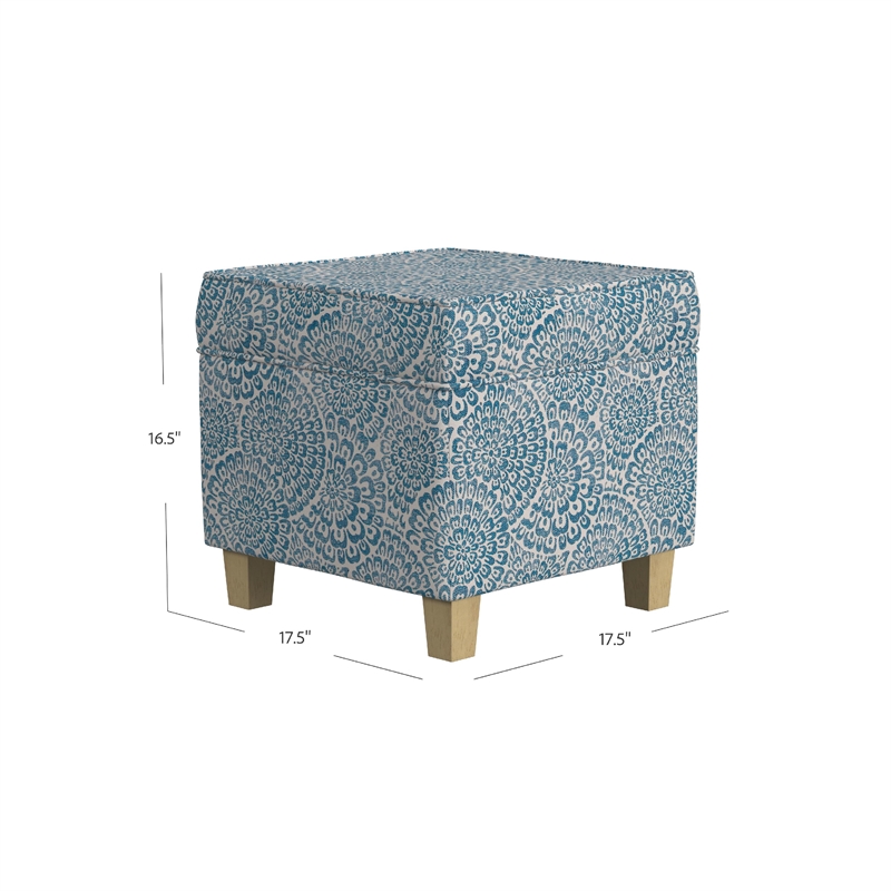 Benjara Pyp Square Storage Ottoman- 18