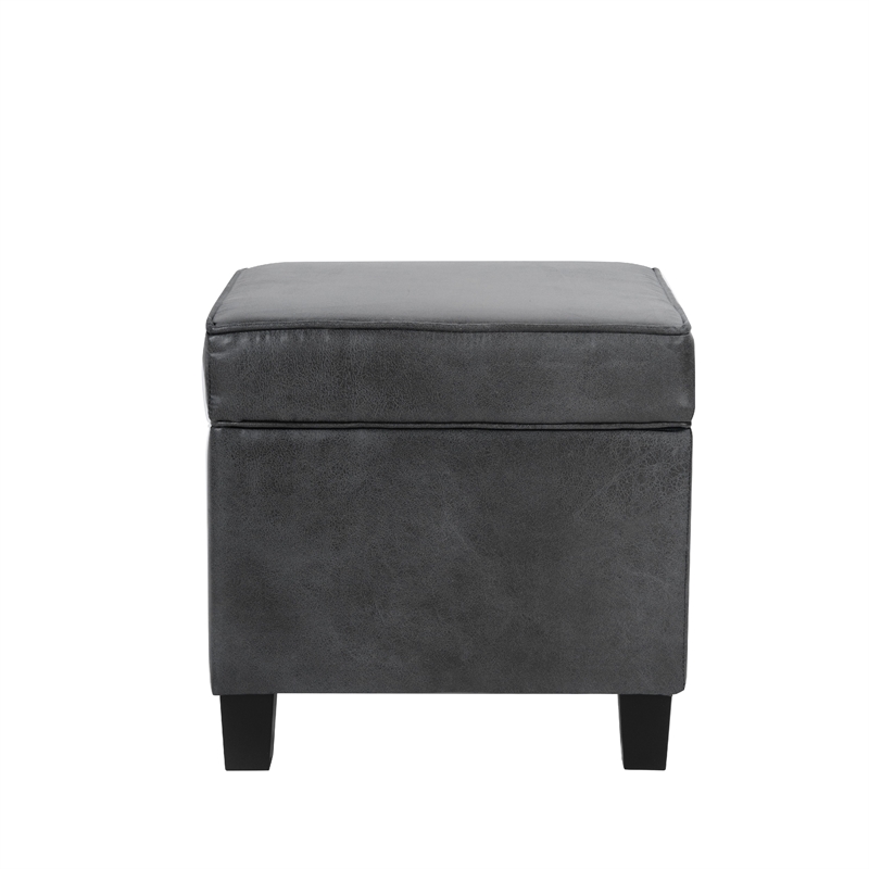 Benjara Pyp Square Storage Ottoman- 18