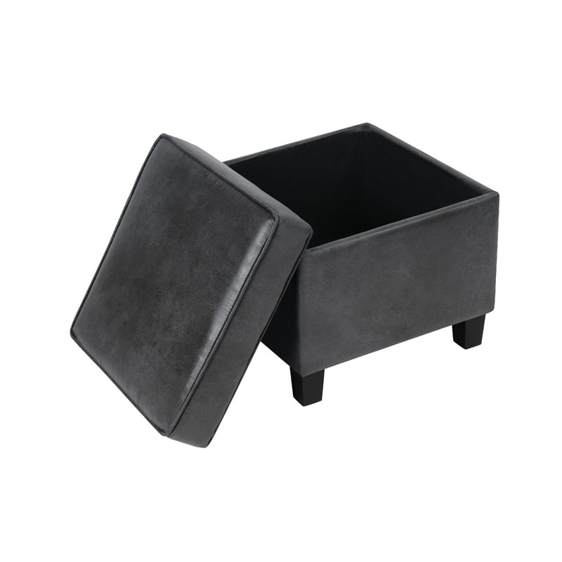 Benjara Pyp Square Storage Ottoman- 18