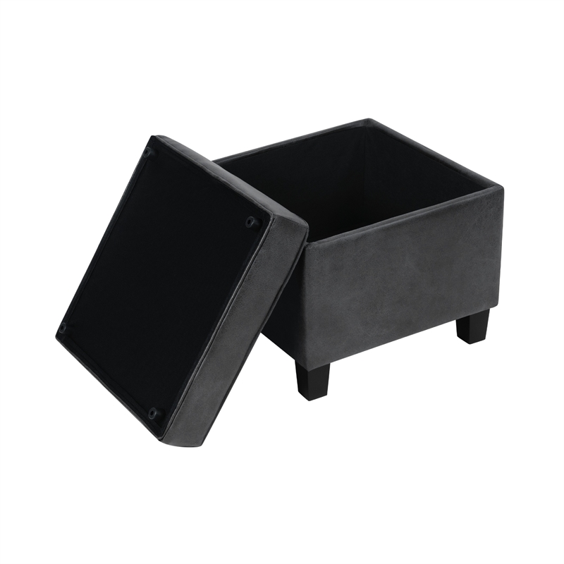 Benjara Pyp Square Storage Ottoman- 18