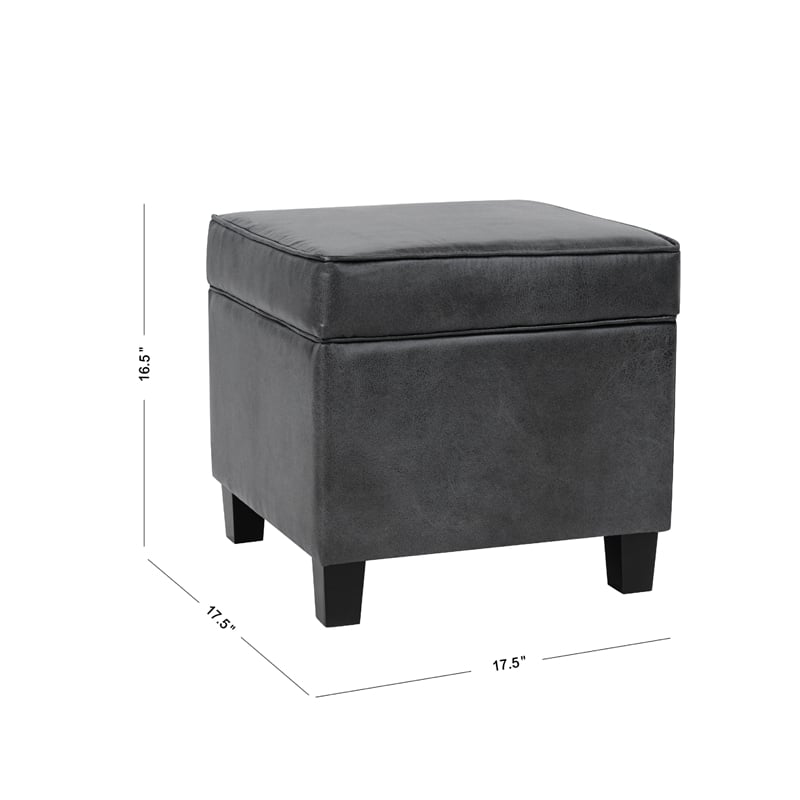 Benjara Pyp Square Storage Ottoman- 18