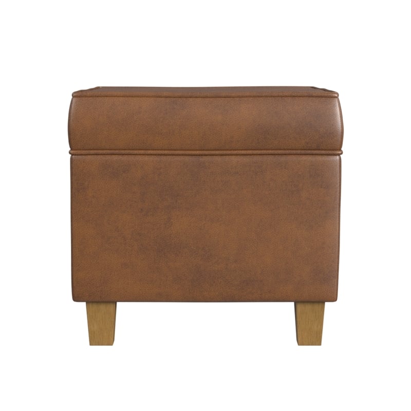 Benjara Pyp Square Storage Ottoman- 18