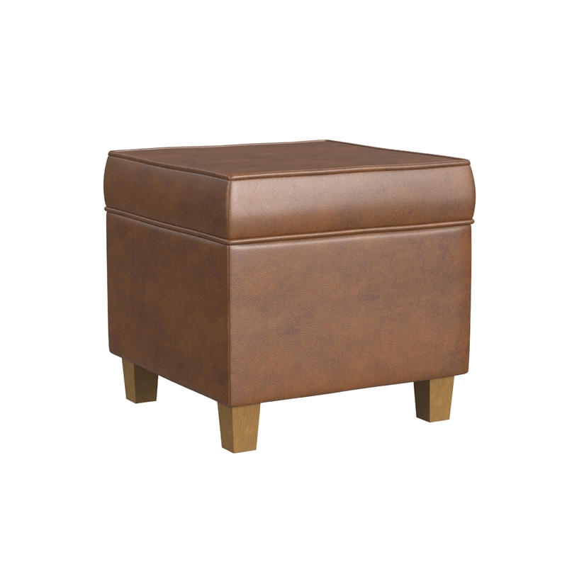 Benjara Pyp Square Storage Ottoman- 18