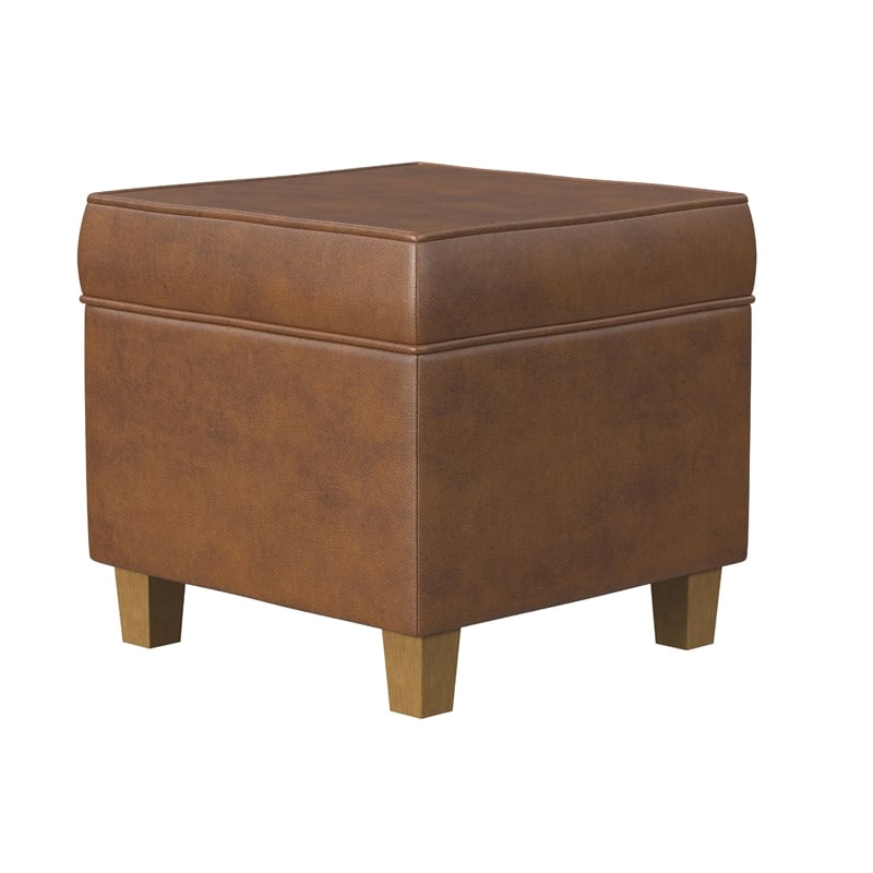 Benjara Pyp Square Storage Ottoman- 18