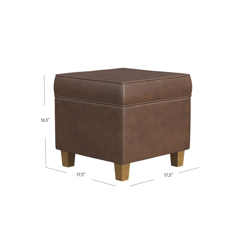Benjara Pyp Square Storage Ottoman- 18