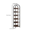 Benjara Meo Corner Bookshelf- 6 Shelves- Industrial Arched Black Metal Frame