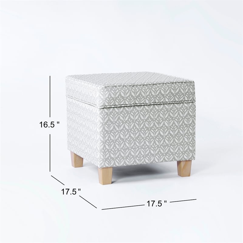 Benjara Pyp Square Storage Ottoman- 18