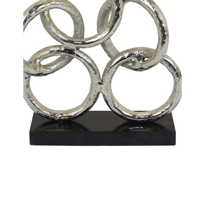 Benjara Abstract Interlinked Ring Sculpture w Black Base- 15