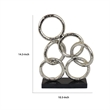 Benjara Abstract Interlinked Ring Sculpture w Black Base- 15