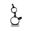 Benjara Lo Abstract Interlinked Ring Sculpture- Solid White Base- Black Metal