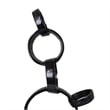 Benjara Lo Abstract Interlinked Ring Sculpture- Solid White Base- Black Metal