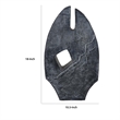 Benjara Stone Age Inspired Abstract Sculpture w Geometric Cutout- Black Resin