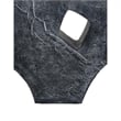 Benjara Stone Age Inspired Abstract Sculpture w Geometric Cutout- Black Resin