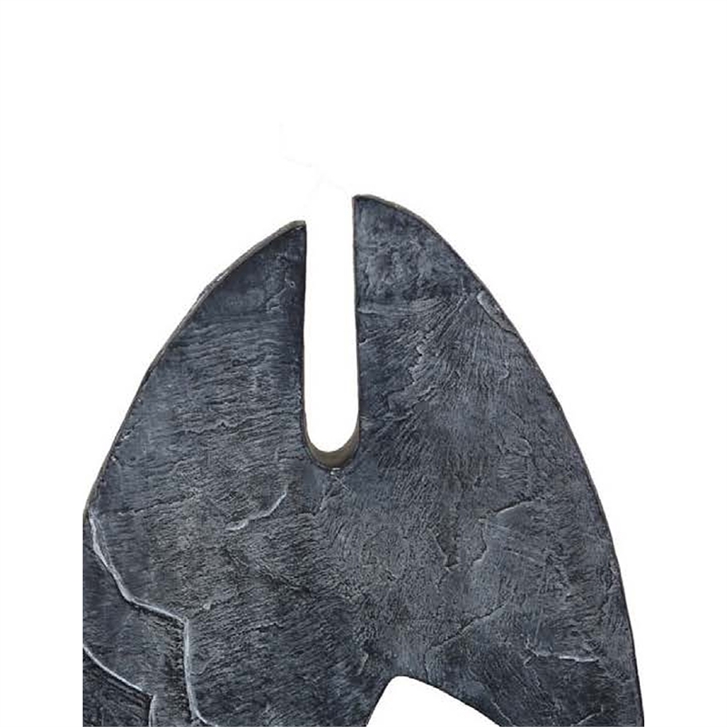 Benjara Stone Age Inspired Abstract Sculpture w Geometric Cutout- Black Resin